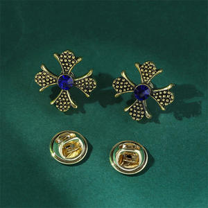 Retro moda ornamento hombres joyería Cristal Diamantes de imitación Collar Pin broche pequeño diseñador geométrico declaración solapa Pin broches - Product Image 2