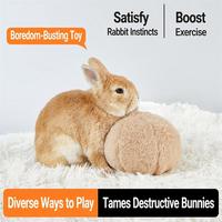 Juguete de Peluche de Conejo, Algodón PP, Simulación de Pelo de Conejo, Pelota para Masticar y Aliviar el Aburrimiento para Conejos, Cobayas y Hámsters