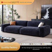 Canapé en tissu chenille inclinable trois places, design cube, avec doubles accoudoirs, idéal pour les petits salons – Vente directe usine