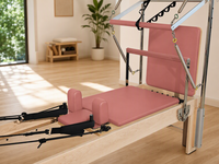 Cadillac Reformer de Pilates portable en érable massif de qualité supérieure avec trapèze 3-en-1 et barre de pieds externe pour l'exercice corporel à domicile ou en studio