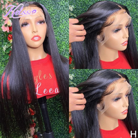 Perruques en cheveux humains naturels lisses, perruques Water Wave et brésiliennes, perruque complète en dentelle de 40 pouces 100 % cheveux humains avec baby hair