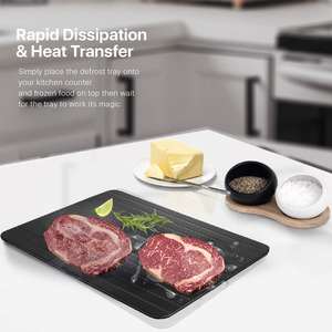 Bandeja de descongelación rápida de aluminio para alimentos congelados-Tablero de descongelación mágico, sin electricidad/sin <span class=keywords><strong>microondas</strong></span>, seguro para carne/Pescado/verduras - Product Image 4
