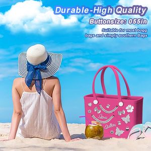 Abalorios de perlas para Bogg Bag, flores de mariposa y cadena para accesorios de Bogg Bag, dijes para bolsos de playa Simply Southern - Product Image 5