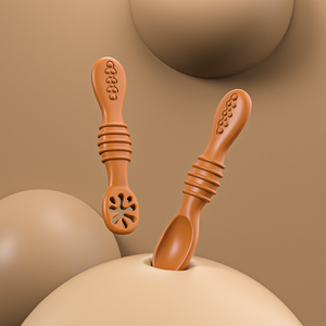 Cucharas de Silicona de Doble Etapa, Libres de BPA, <span class=keywords><strong>para</strong></span> Bebés, Práctica de Alimentación, Primeros Alimentos, Suaves, <span class=keywords><strong>para</strong></span> la Transición Alimentaria - Product Image 1