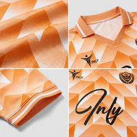Seragam Jersey Sepak Bola Jalanan Vintage Oranye Sublimasi Kustom Unisex Bahan Polyester Bernapas Retro untuk Ukuran Pendek Plus Size