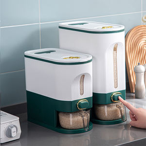 Récipient de stockage Offre Spéciale de grande capacité en <span class=keywords><strong>plastique</strong></span> étanche à l'humidité 5kg 10kg distributeur automatique de céréales et de riz - Product Image 4