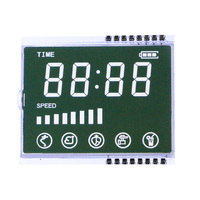 Écran de fond noir Taille personnalisée Monochromatique 7 segments Alignement vertical Type TN Écran LCD à rétroéclairage LED