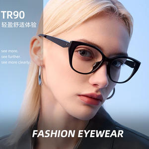 Yang Zi - Montura de gafas de ojo de gato para mujer, modelo TR81132, montura completa, lentes acrílicas anti luz azul para uso diario - Product Image 3