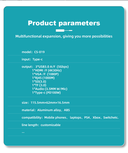 Station d'accueil multifonction 10 en 1 pour ordinateur portable Usb 3.0 Hubs Station d'accueil Adaptateur pour ordinateur portable PC - Product Image 6