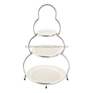 Plateau de service alimentaire rond AMSON BRASS, écologique, sur mesure, à 2 niveaux, design à coupelles - Product Image 5