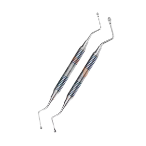 Curette dentaire manuelle double-embout en acier inoxydable certifiée CE Classe I pour l'élimination de la plaque dentaire et l'hygiène bucco-dentaire - Product Image 1