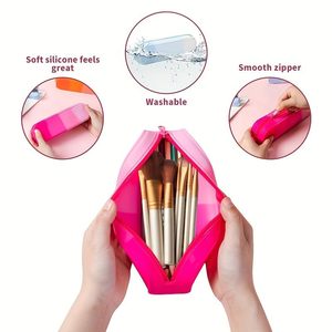 Hộp đựng bút chì màu xanh lá cây gradient Hộp đựng bút chì bằng <span class=keywords><strong>silicon</strong></span> nhỏ - Product Image 2