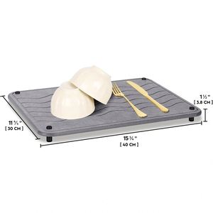 Fast <b>Drying</b> Super Absorbent Heat-Resistant Eco-Friendly Classic Diatomaceous Earth Dish <b>Drying</b> <b>Mat</b> <b>Kitchen</b> Draining <b>Mat</b> - Product Image 2