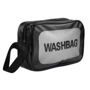 Bolsa de Maquillaje y Artículos de Aseo Transparente, Portátil, Moderna, de PVC+PU Esmerilado, con Serigrafía Personalizada, Impermeable, para Viaje - Product Image 2