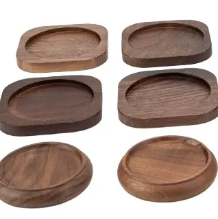 OEM ODM Custom Wood Crafts Rubber Wood Black Walnut Lotus CNC Machined Wood Products