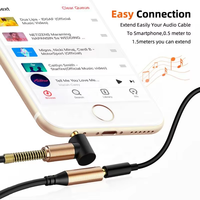 90-Grad-Winkel 3,5mm Stecker auf Buchse AUX-Kabel, Spiralförmiges Twisted-Pair PVC-Verlängerungskabel für Kopfhörer-Audiobuchsen