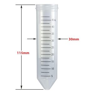 Tubo de centrífuga de 50 ml, azul, con tapa de rosca plana, estéril, graduado, para uso en laboratorio - Product Image 3