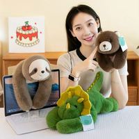 Coussin en peluche lesté à bras longs, motifs Raton laveur, Koala, Ours, Paresseux, Dinosaure, Cadeau pour garçons et filles