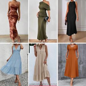 Vestidos Casuales de Verano para Mujer 2026 al por Mayor, Diseño de Moda Económico, Cuello en V, Estampados, Manga Corta, Poliéster/Algodón, Surtidos - Product Image 4