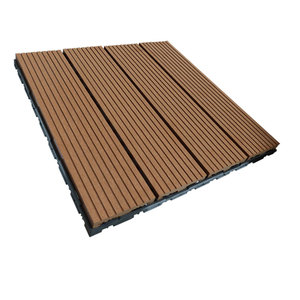 Grano recto Balcón Piso decorativo Naranja Wpc Madera Compuesto Decking Gris claro Enclavamiento Decking al aire libre - Product Image 1