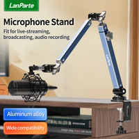Support de Microphone en Alliage d'Aluminium avec Pince de Bureau, Bras Articulé Réglable à 360° pour Studio, Gaming et Streaming en Direct