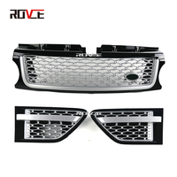 ROVCE-Grille de pare-chocs avant et couvercle d'évent latéral noir argent pour Land Rover Range Rover Sport L320 2010-2013