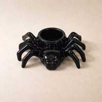 Porte-bougie Araignée en Céramique Noire Faite à la Main, Pot à Bougie Chaude d'Halloween, Pot de Fleurs Décoratif, Bol, Décoration d'Intérieur, Cadeau