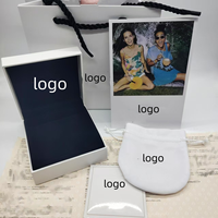 Kotak Hadiah Perhiasan Kertas Berlapis Persegi Logo Kustom Laminasi Matt Mutiara Kalung Cincin Anting Mewah Gelang Grosir