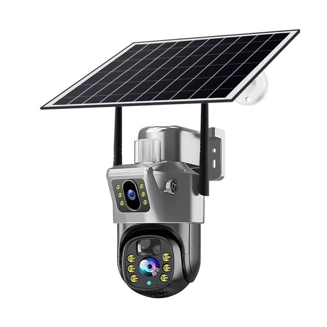 Outdoor V380 Pro 2k Dual Lens Solar Ptz Camera Color Night Vision Pir Motion Recording Ai Auto Tracking 4g Sim Card Cctv Camera
