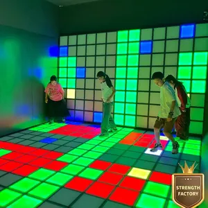 Best-Selling Active Game Led Floor 30x30cm Hopping Lattice Light Activate Game Interactive Led Floor For Kid Games