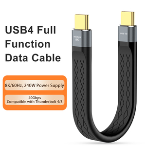 Carga rápida 5A 240W A346 USB4/Thunderbolt4 Cable corto plano tipo C FPC Flex Cord Series 40Gbps Cable USB para transmisión de datos - Product Image 5