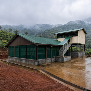 Magazzino Prefabbricato in Acciaio con Container da 40 Piedi, Tettoia di Essiccazione e Ponte a Gradini per Caffè Aceh <span class=keywords><strong>Gayo</strong></span> - Product Image 1