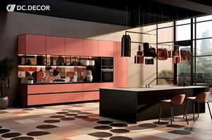 Modernos Gabinetes de <span class=keywords><strong>Cocina</strong></span> Ecológicos y Duraderos de MDF y Roble con Isla Central y Estantes Abiertos para Renovación de Hogares Contemporáneos - Product Image 2