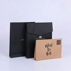 Bolsas de Papel Kraft Negras y Marrones para Ropa, Vestidos, Ropa Interior, Camisetas, con Cierre Adhesivo, para Boutique en Línea, Venta al Por Mayor - Product Image 1