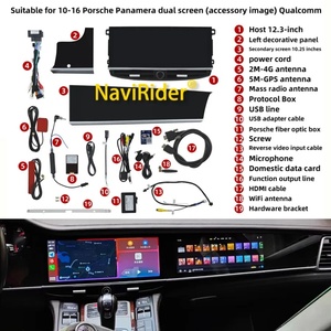 เครื่องเล่นวิดีโอมัลติมีเดียสำหรับรถยนต์ Porsche Panamera 970 ปี 2010-2016 หน้าจอคู่ขนาด 12.3 นิ้ว ระบบ Android Qualcomm รองรับ Carplay พร้อมระบบนำทาง GPS อัตโนมัติ - Product Image 1