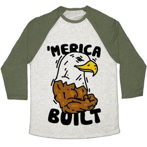 Camiseta de béisbol unisex de mezcla triple 'Merica Built' - Product Image 2