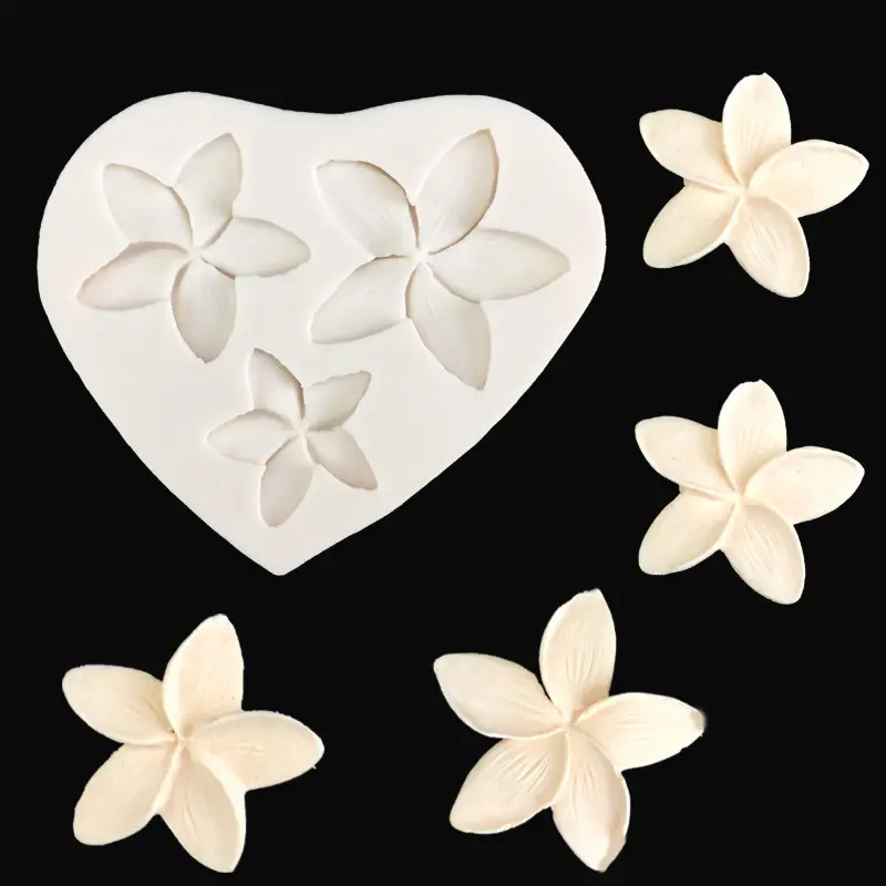 Plumeria Bloem Epoxyhars Siliconen Mal Chocolade Gumpaste Fondant Klei Suiker Cupcake Jelly Cake Decorating Gereedschap