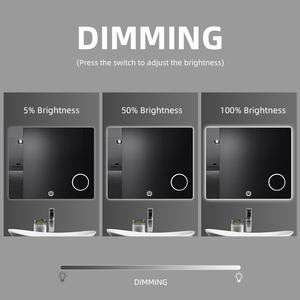 Miroirs grossissants intelligents LED rectangulaires, modernes, ronds, pour salle de bains, interrupteur tactile, avec lampes pour hôtel, livraison gratuite - Product Image 4