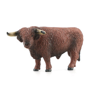 Figurines d'animaux sauvages de simulation transfrontalière, <span class=keywords><strong>série</strong></span> Vache, jouet en PVC, vache laitière jaune, jersey de combat tibétain - Product Image 5