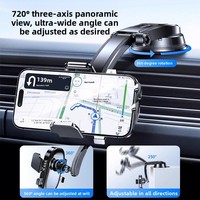 Support Téléphone Voiture 2026 Nouveau Type Ventouse Universel Fixation Navigation Console Centrale Tableau de Bord Rotation 360 Degrés