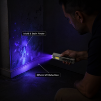 Lampe de poche LED pliable 790lm COB, lampe de travail avec laser vert UV 365nm, RGB 7 couleurs, clip magnétique Type-C, lampe de poche EDC