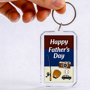 Llavero de acrílico personalizado para el Día del Padre. "El Mejor Papá del Mundo" Impreso. Patrón de Corbata/Barba. Para el mejor padre. - Product Image 5