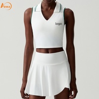 Vêtements de sport pour femmes Aoyema, taille plus, élastiques, deux pièces, pour yoga, fitness, course à pied, badminton, golf, tennis