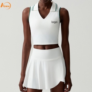 Vêtements de sport pour femmes Aoyema, <span class=keywords><strong>taille</strong></span> plus, élastiques, deux pièces, pour yoga, fitness, course à pied, badminton, <span class=keywords><strong>golf</strong></span>, tennis - Product Image 4