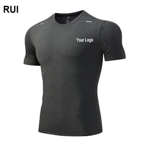 RUIQUWIN OEM Hombres 100% Algodón Secado rápido Transpirable Slim Fit Athletic Gym Sports Camiseta - Product Image 1