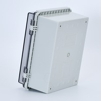 Boîtier électronique ignifuge NEMA 4X UL94-V2 avec couvercle transparent en polycarbonate, couvercle à charnières, boîte étanche