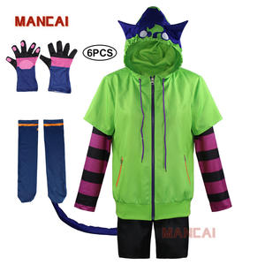 7 Uds Anime <span class=keywords><strong>SK8</strong></span> <span class=keywords><strong>the</strong></span> <span class=keywords><strong>Infinity</strong></span> Miya disfraz Animal gato película Sudadera con capucha orejas cola traje Halloween verde uniforme conjunto niños Cosplay disfraz - Product Image 1