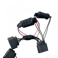 Kit de phares LED REAL F137 12V 6000LM avec lentille Xénon, double faisceau, blanc froid, œil de démon rouge pour Volkswagen Golf 7 MK7 2013-2017