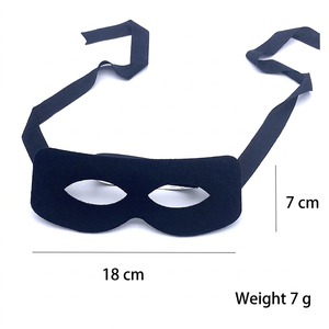 Máscara de ojo negra ajustable con lazo, máscara de ladrón para cosplay, accesorio de disfraz para fiesta de Halloween para adultos - Product Image 5