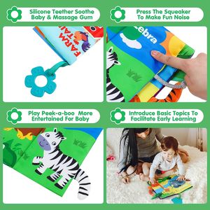 Juguetes Chachi, cochecito personalizado, asiento de coche, juguete sensorial, tela de cola de granja, tela suave para bebé, libros arrugados, Educación Temprana - Product Image 5